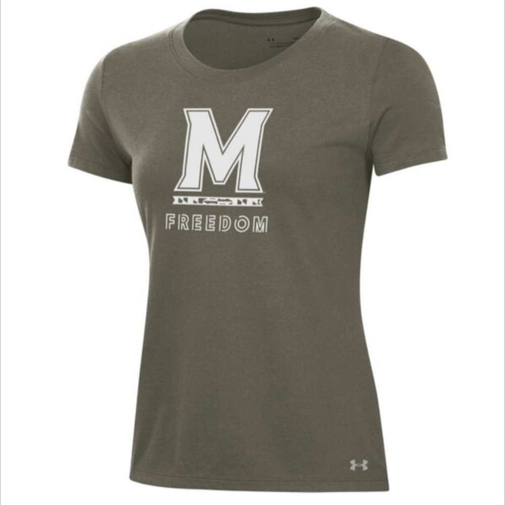 Under armour women's xs Maryland freedom olive t shirt